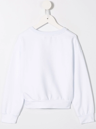 Roberto Cavalli Leopard Logo Print Sweatshirt In White
