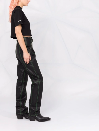 Shop Heron Preston Logo Cropped T-shirt In Black