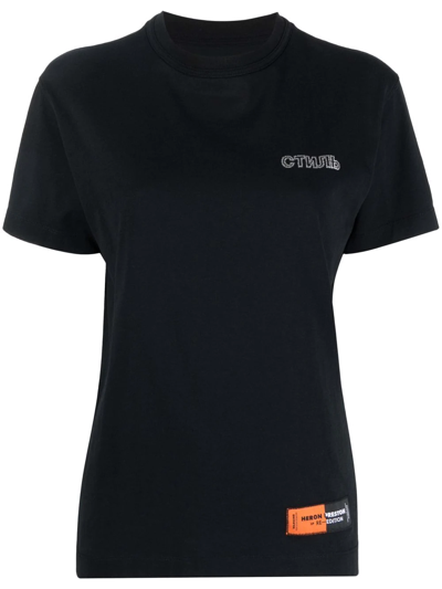 Shop Heron Preston Crystal-embellished Logo T-shirt In Black