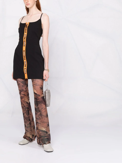 Heron Preston Zip-front Sleeveless Mini Dress In Black