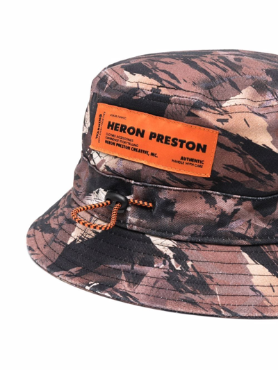 Shop Heron Preston Стиль-logo Camo Bucket Hat In Brown