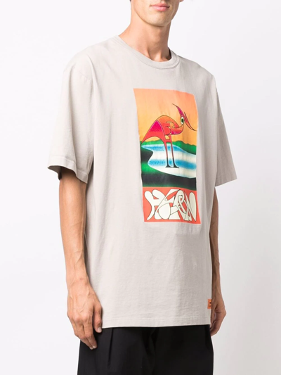 Shop Heron Preston Abstract-print T-shirt In Grey