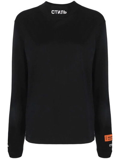 Shop Heron Preston High-neck Long-sleeve T-shirt In Black