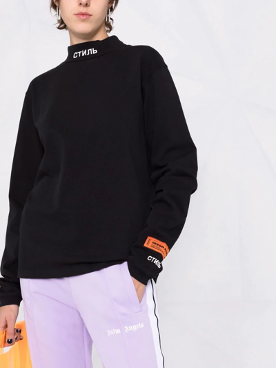 Shop Heron Preston High-neck Long-sleeve T-shirt In Black