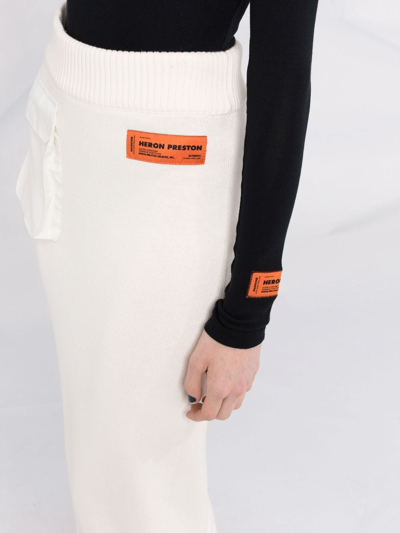 Shop Heron Preston Mid-length Knitted Skirt In White