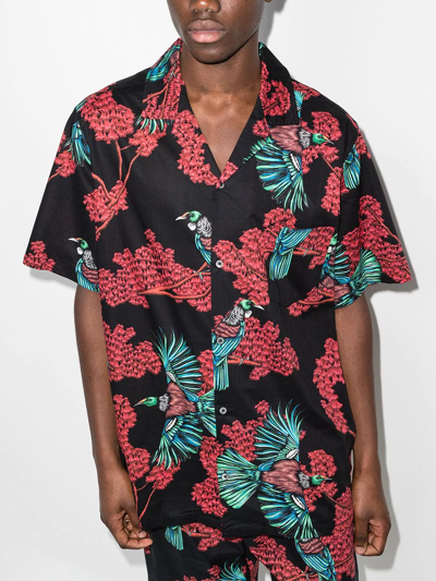 Shop Desmond & Dempsey Tui Short-sleeve 'pajama Shirt In Black