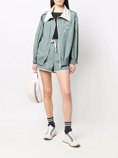 Brunello Cucinelli Lightweight Zip-up Track Jacket In Green