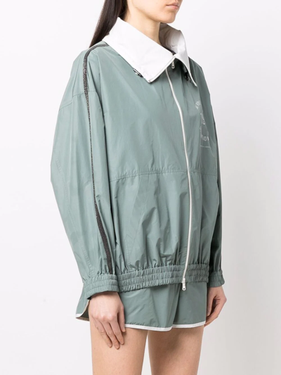 Brunello Cucinelli Lightweight Zip-up Track Jacket In Green