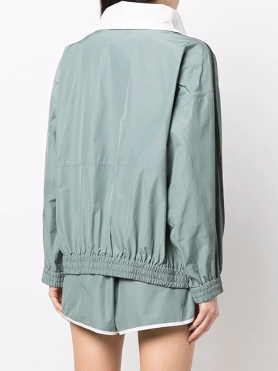 Brunello Cucinelli Lightweight Zip-up Track Jacket In Green