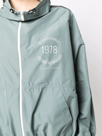 Brunello Cucinelli Lightweight Zip-up Track Jacket In Green