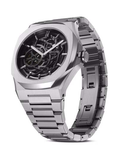 D1 Milano Watch Skeleton Bracelet 41.5 Mm In Silver