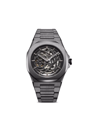 D1 Milano Gun Skeleton Bracelet 41.5mm Stainless Steel Mechanical Watch In Grey