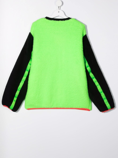 Shop Diesel Teen Colour-block Brushed Sweatshirt In Green