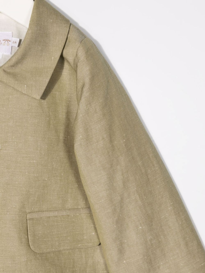 Shop Bonpoint Doyle Cotton-blend Jacket In Green