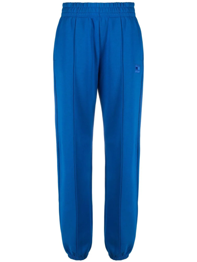 Shop Tommy Hilfiger Logo-patch Straight-leg Track Pants In Blue