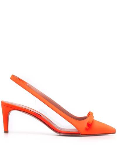 Redv Sandie Pvc-trimmed Slingback Pumps In Orange