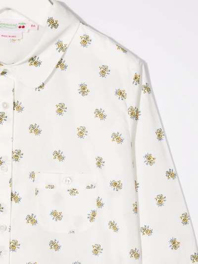 Bonpoint Teen Patterned Long-sleeved Blouse In White