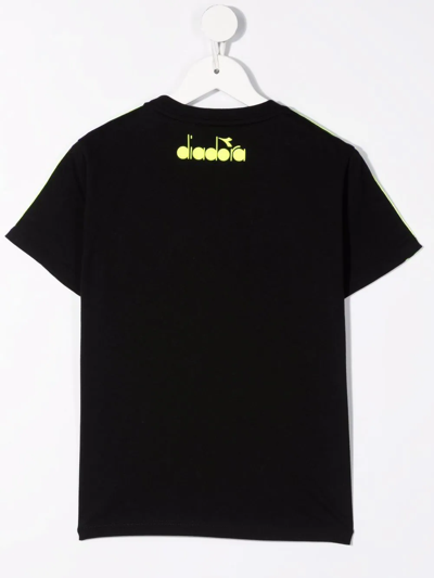 Shop Diadora Junior Logo-print Cotton T-shirt In Black