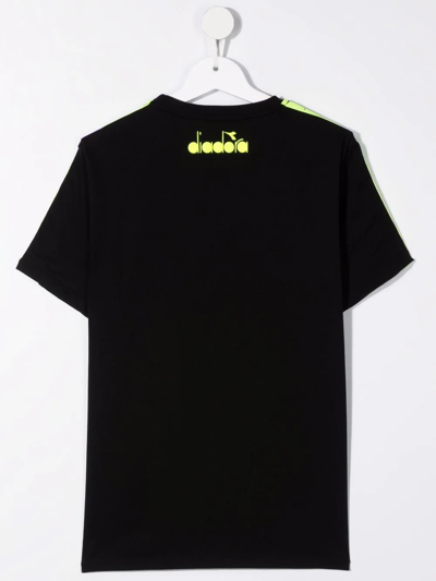 Shop Diadora Junior Teen Logo-print Cotton T-shirt In Black