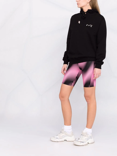 Shop Rabanne Graphic-print Fitted Cycling Shorts In Black