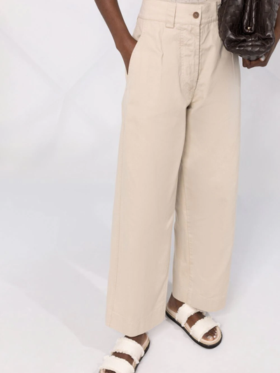 Shop Aspesi High-rise Straight-leg Trousers In Neutrals