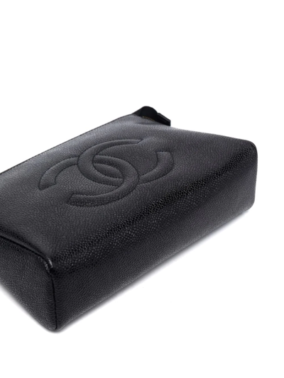 Pre-owned Chanel 1996 Cc Logo-embossed Clutch Bag In Black