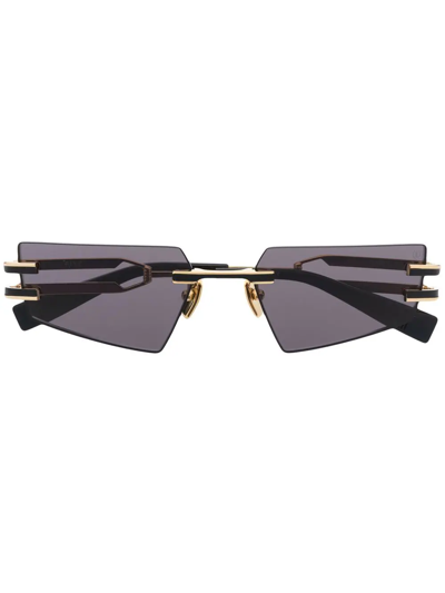 Shop Balmain Eyewear Geometric Frameless Sunglasses In Black