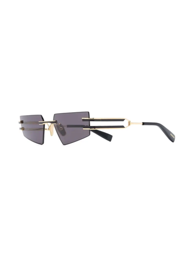 Shop Balmain Eyewear Geometric Frameless Sunglasses In Black
