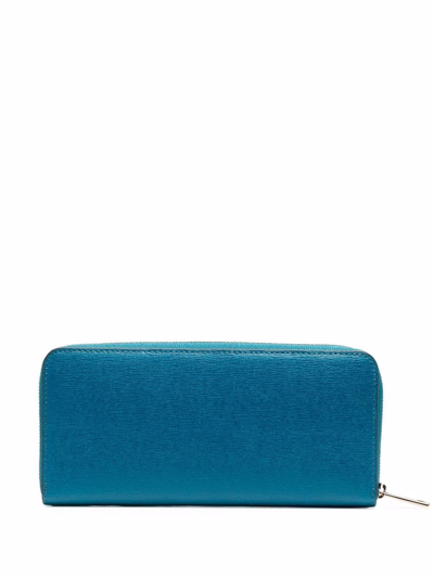 Shop Furla Continental Leather Wallet In Blue