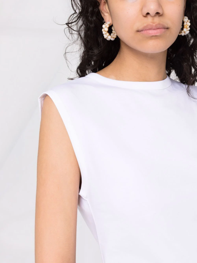 Loulou Studio Brani Sleeveless Cotton T-shirt In White