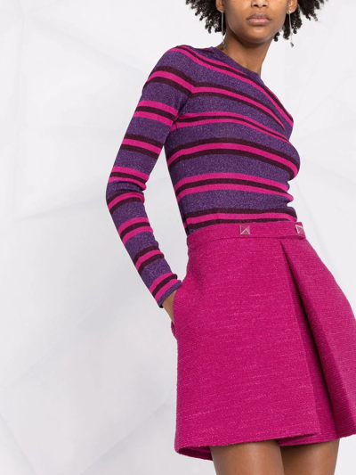 Shop Valentino Rockstud-embellished A-line Skirt In Pink