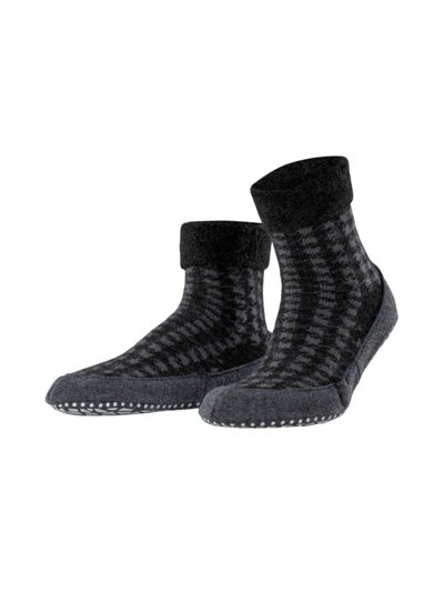 Shop Falke Men's Wool Cozy Class Socks In Black