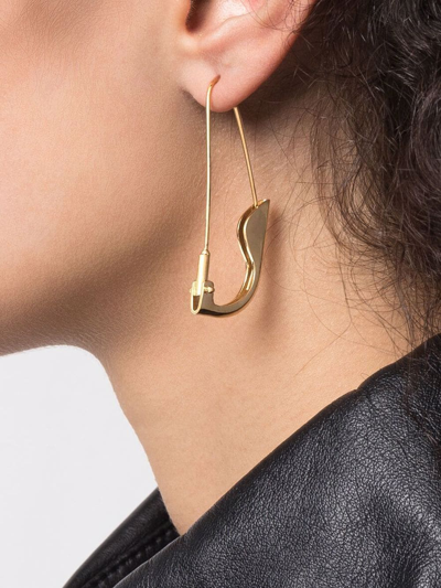 Shop Beatriz Palacios Safety Pin Earrings In Gold