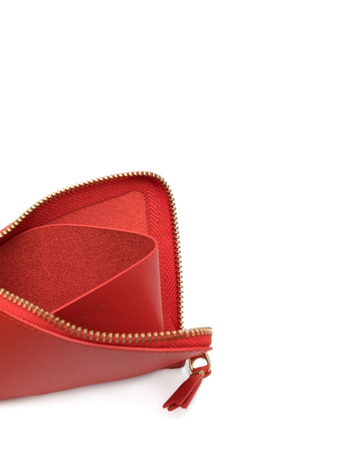 Comme Des Garçons Logo-print Leather Wallet In Orange