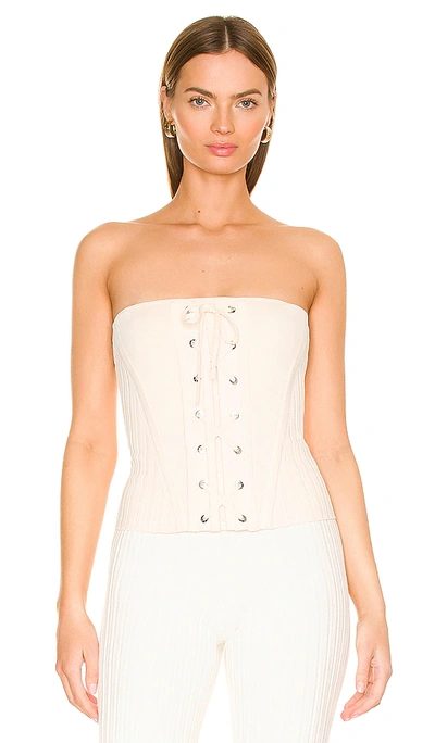 Shop Dion Lee Laced Corset Bodice In Cream