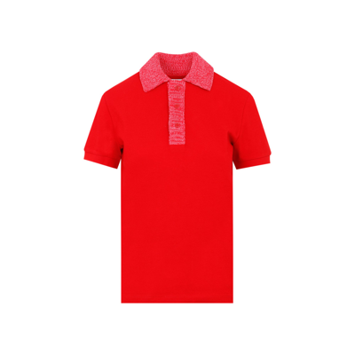 Shop Bottega Veneta Cotton Polo In Red