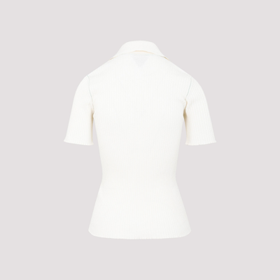 Shop Bottega Veneta Linen Polo In White