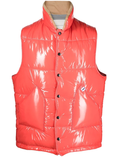 Shop Mackintosh Osaka Quilted Gilet In Red