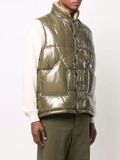 Shop Mackintosh Osaka Quilted Gilet In Green