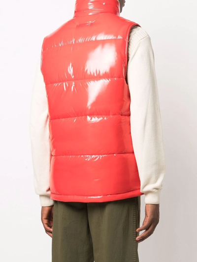 Shop Mackintosh Osaka Quilted Gilet In Red