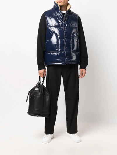 Mackintosh High-shine Finish Padded Gilet In Blue