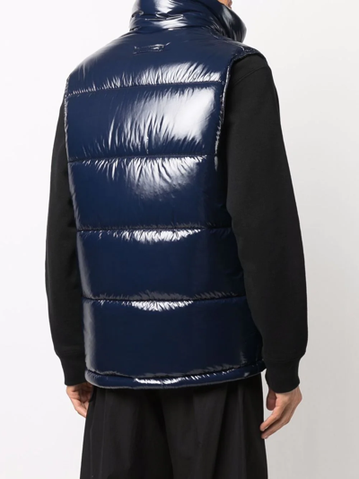 Mackintosh High-shine Finish Padded Gilet In Blue