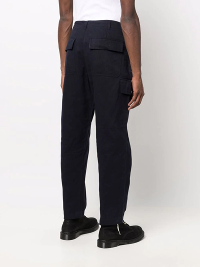 Shop Universal Works Drawstring Straight-leg Trousers In Blue