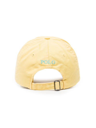 Shop Polo Ralph Lauren Polo Pony Baseball Cap In Yellow