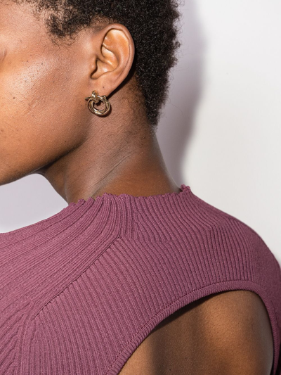 Ferragamo Gancini Twisted Hoop Earrings In Gold