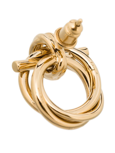 Ferragamo Gancini Twisted Hoop Earrings In Gold