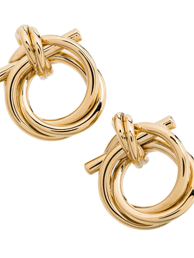 Ferragamo Gancini Twisted Hoop Earrings In Gold