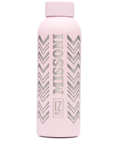 Shop Missoni Zigzag Logo Water Bottle In Pink