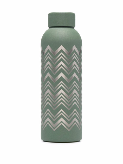 Shop Missoni Zigzag-print Water Bottle In Green