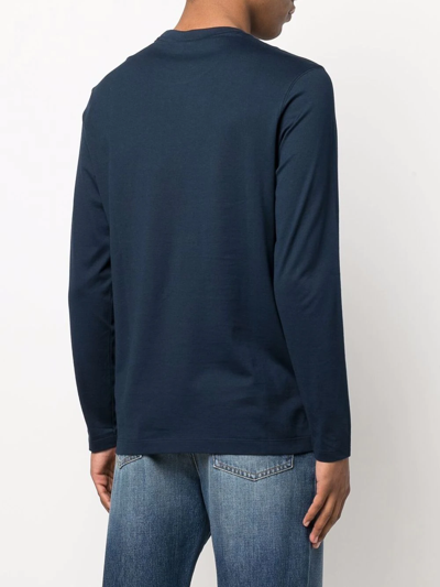 Paul & Shark Embroidered Logo Sweatshirt In Blue